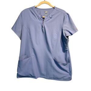 Medcouture Scrub Top Size XL Blue Nurse Dr Medical Professional